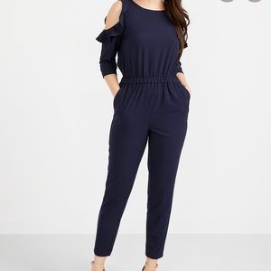 NWOT Cold Shoulder Ruffle Detail Jumpsuit.